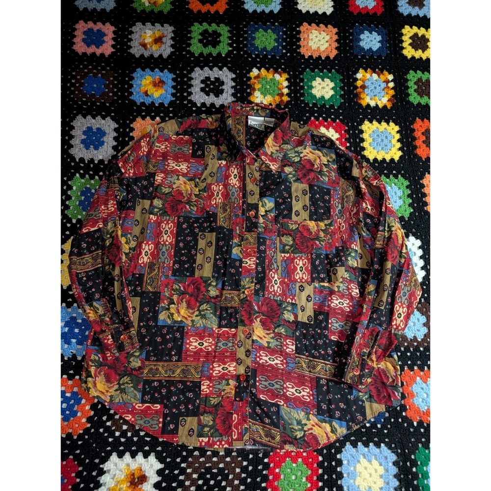Jacque & KoKo Women's‎ Colorful Blouse Size 18/20 Button Closure Cotton